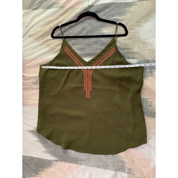 Express Green/Orange Stitching Strappy Tank Top XL - Picture 5 of 6